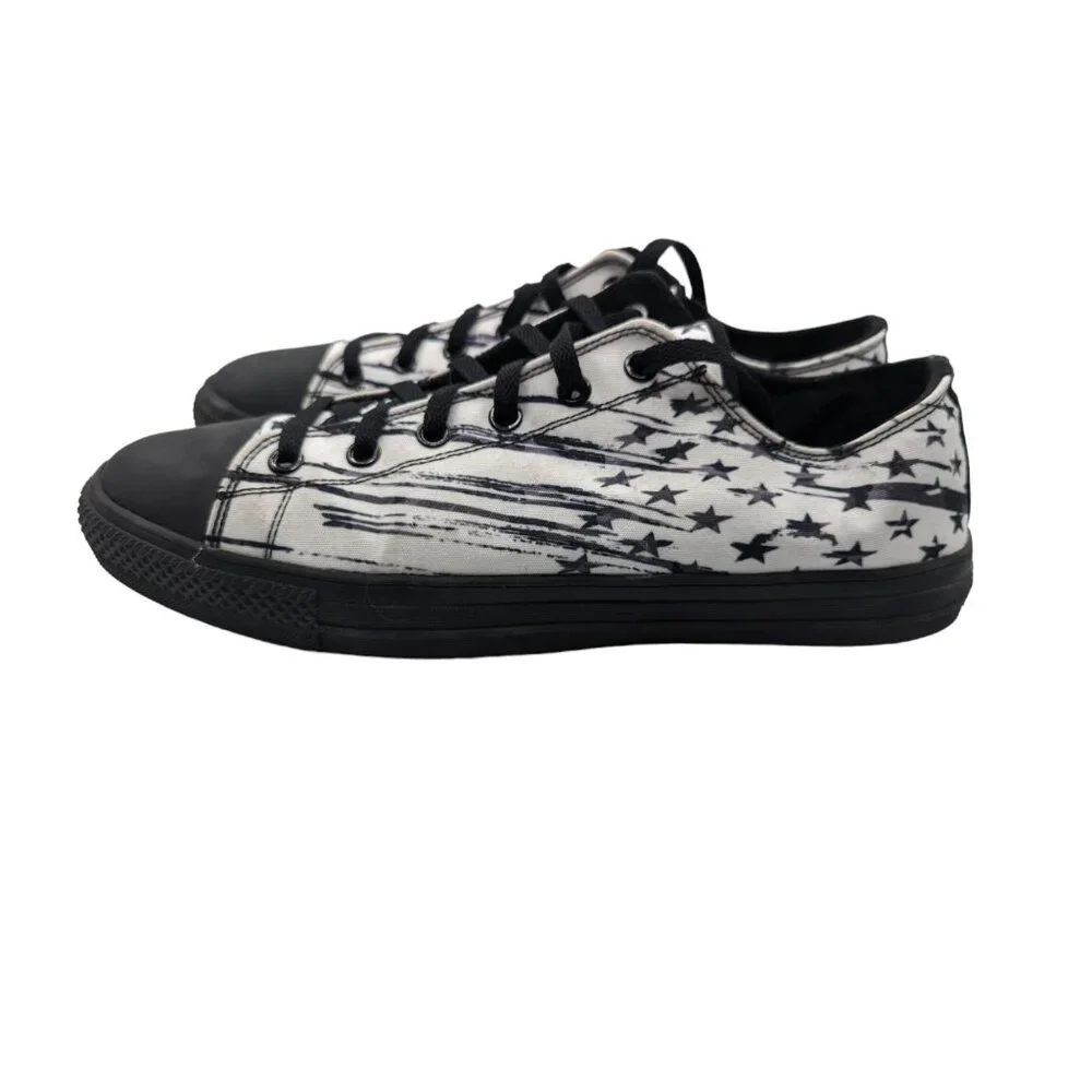 RAAD Shop Unisex Rock And Roll Black and White Stars and Stripes Low Top 12M